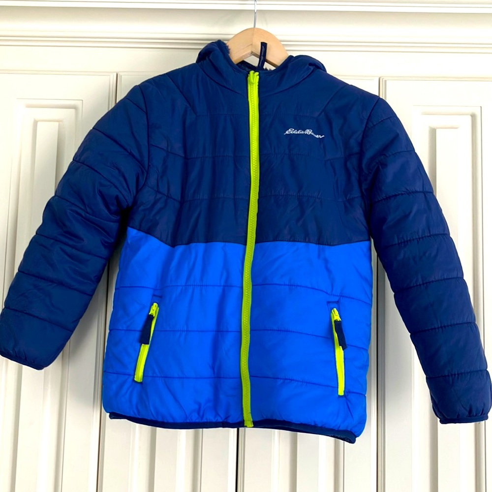 Eddie Bauer Kids Puffer Jacket - Navy and Bright Blue